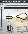 2 Pack 16 Inch Single Tender Spring Kits With 3 In One Hose Holder And 3 Hole Clamp Heavy Duty Air Line Kit dimensions.