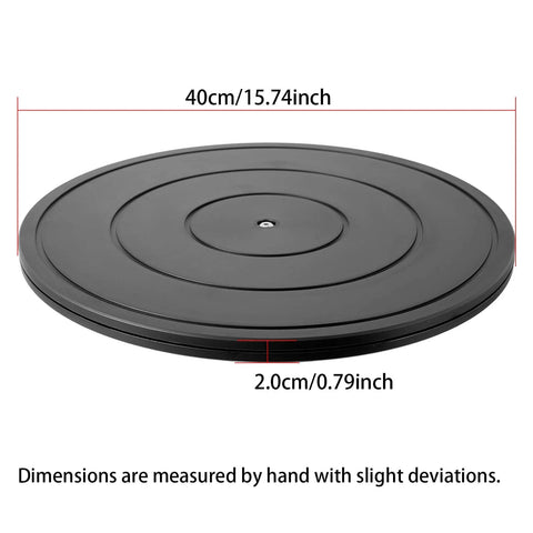 16 Inch Heavy Duty Rotating Swivel Stand Lazy Susan with Steel Ball Bearings Black Turntable Base top view with dimensions