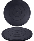 Top and side view of a 16 Inch Heavy Duty Lazy Susan Rotating Swivel Stand, Low Profile Non Skid Turntable with Steel Ball Bearings