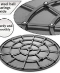 Bottom view of 16 Inch Lazy Susan Turntable Heavy Duty Rotating Swivel Stand with Steel Ball Bearings Non Slip Design, showing structure.