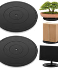 2 Pack 16 Inch Lazy Susan Turntables with 360 Degree Rotation for plants, crafts, TVs, and more, featuring steel ball bearings.