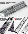 Close-up view of 16 Inch Heavy Duty Soft Close Drawer Slides 1 Pair Full Extension Ball Bearing Glides