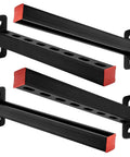 16 Inch Steel Shelf Bracket Set 4 Pack Heavy Duty Wall Shelves Support, black finish, shown in front view with slotted channels.