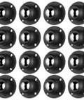 16 Pack Self Adhesive Caster Wheels, 360 Degree Rotating Metal Universal Mini Low Profile Swivel Wheels 1 Inch shown in black color