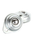 Two carbon steel 1/2" ball transfer units from the ✝️ 16 Pack Roller Ball Transfer Bearings, ideal for conveyors and smooth motion applications.