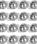 Sixteen Piece Five Eighth Inch Ball Transfer Bearings Set Flange Mounted Carbon Steel Heavy Duty 360 Degree Rotation Universal Rotation Ball Transfer Units