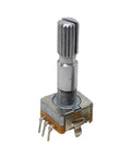 5Pcs Bang-For-Your-Buck 16 Position 360 Degree Rotary Encoder With Push Button And 5 Pin 25mm Long Shaft EC11 Style, Ideal for DIY Electronics