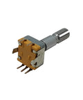 5Pcs Bang-For-Your-Buck 16 Position 360 Degree Rotary Encoder With Push Button And 5 Pin 25mm Long Shaft EC11 Style, side view