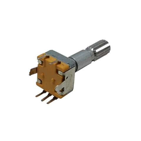 5Pcs Bang-For-Your-Buck 16 Position 360 Degree Rotary Encoder With Push Button And 5 Pin 25mm Long Shaft EC11 Style, side view
