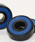 16 Roller Skate Black Bearings with Bronze Cage and Blue Seals 8x22x7 mm - VXB Ball Bearings