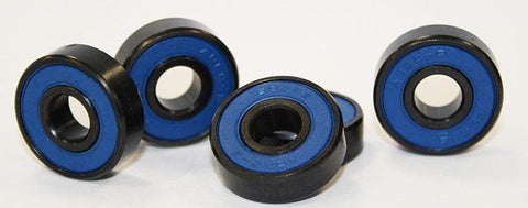 16 Roller Skate Black Bearings with Bronze Cage and Blue Seals 8x22x7 mm - VXB Ball Bearings
