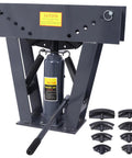 16 Ton Manual Hydraulic Pipe Bender with Eight Dies for Half to Three Inch Pipes, Gray Heavy Duty Frame