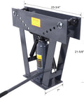 16 Ton Manual Hydraulic Pipe Bender With Eight Dies For One Half To Three Inch Pipes, Adjustable Rollers, gray steel frame