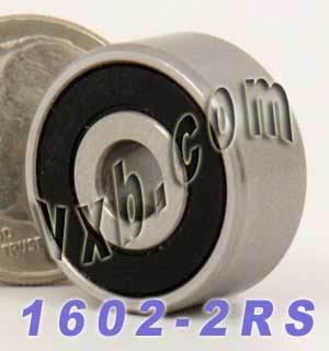 1602-2RS Sealed Bearing 1/4x11/16x5/16 inch Miniature - VXB Ball Bearings