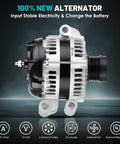 Side view of 160A 12V 6-Groove Car Alternator Replacement For Chrysler 300 2008-2012, Dodge Challenger 2008-2010, Charger 2008-2013, And Magnum 2008 With CW Rotation, High Output Ready To Roll