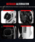 Detailed view of 160Amp 12V High Output Alternator Replacement for Dodge Challenger and Chrysler 300 showing rear and connector