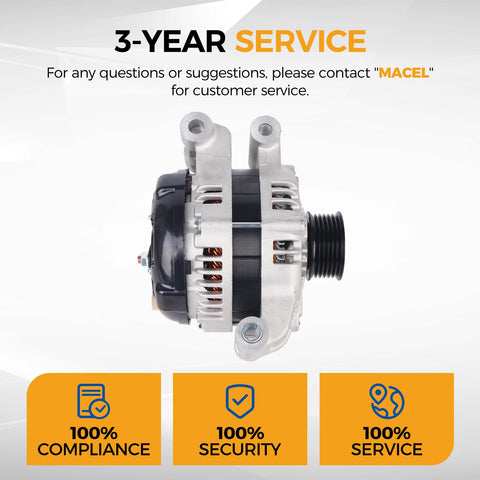Side view of alternator replacement for 2005 2007 Chrysler 300 Dodge Magnum 2006 2007 Charger 12 volt 160 amp 04896805AC.
