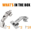 "165 Degree And 135 Degree Soft Close Cabinet Hinges For Lazy Susan Bifold Doors set with 2 hinges of each degree and 28 screws"