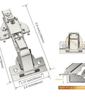 Two Pairs Of 165 Degree Concealed Lazy Susan Cabinet Hinges For Full Overlay Doors With Face Frame Plate And Screws Included