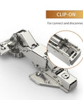 Two Pairs Of 165 Degree Concealed Lazy Susan Cabinet Hinges For Full Overlay Doors With Face Frame Plate And Screws Included, Clip-on feature