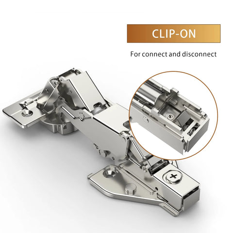 Two Pairs Of 165 Degree Concealed Lazy Susan Cabinet Hinges For Full Overlay Doors With Face Frame Plate And Screws Included, Clip-on feature