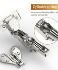 Two Pairs Of 165 Degree Concealed Lazy Susan Cabinet Hinges with Cylinder Spring, Full Overlay Doors, Durable Steel Construction