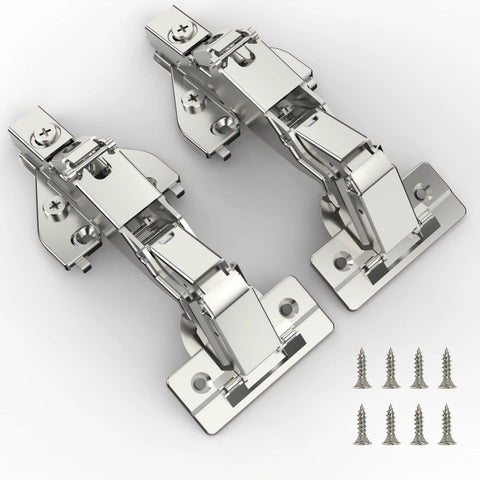 Two Pairs Of 165 Degree Concealed Lazy Susan Cabinet Hinges For Full Overlay Doors With Face Frame Plate And Screws Included