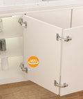 2 Pack 165 Degree Soft Close Kitchen Corner Hinges For Face Frame Cabinets with Clip On Plate, showing full door opening.