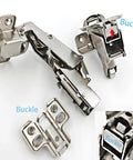 2 pcs 165 degree soft close fully covered frameless cabinet hinge, 3D adjustable clip on board, suitable for corner cabinets