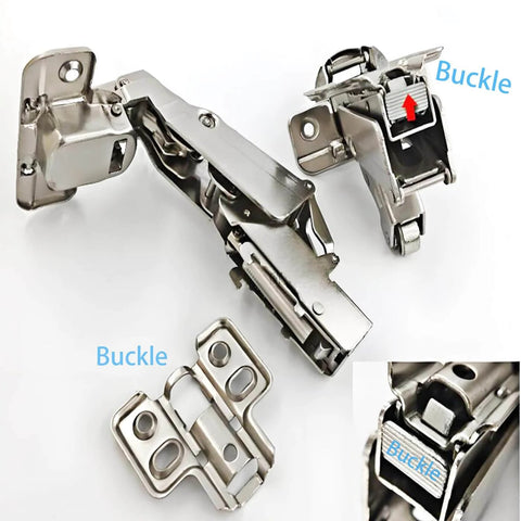 2 pcs 165 degree soft close fully covered frameless cabinet hinge, 3D adjustable clip on board, suitable for corner cabinets