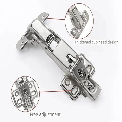 2 pcs 165 degree soft close fully covered frameless cabinet hinge with 3D adjustable clip on board, metal finish