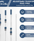 16 Foot Telescoping Pool Pole With 2 Pieces Aluminum Adjustable Skimmer Pole Built To Last Strong Grip Locking Cams diagram