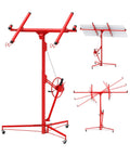 ✝️ 16 FT Heavy Duty Drywall Lift Hoist, 150 Lbs Capacity Adjustable Telescoping Panel Jack with 360° Swivel & Locking Wheels
