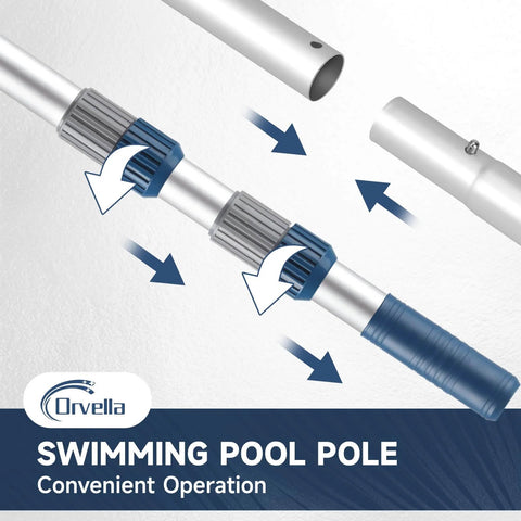 16 Foot Telescoping Pool Pole With 2 Pieces Aluminum Adjustable Skimmer Pole Built To Last Strong Grip Locking Cams Detail