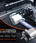 PumpShark 16 GPM 2 Stage Hydraulic Log Splitter Pump with 4000PSI, 3600RPM, 1/2 NPT Outlet installed on machinery