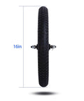 16 Inch Kids Bike Front Wheel Replacement with Air Rubber Tire, Black Steel Rim, Stainless Spokes viewed from front