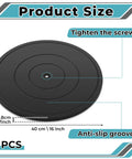 2 Pack 16 Inch Lazy Susan Turntables With 360 Degree Rotation Heavy Duty Rotating Stands featuring dimensions and anti-slip groove