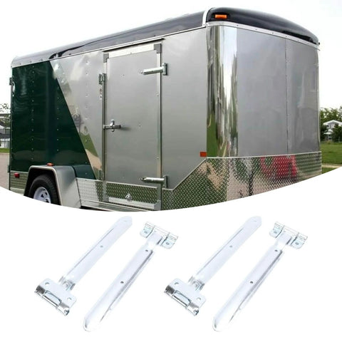 16 Inch Trailer Door Hinge Strap Set Four Pieces Offset Bent Metal Hinges For Cargo Trailer RV Side Door And Enclosed Utility Trailers