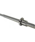 Close-up of 16mm Anti Backlash Ball Screw SFU1605 With 5mm Lead, 500mm Length, Metal Nut, Standard End Machining for BK BF12 CNC use.