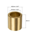 Two Pack Plain Sleeve Bearings 16mm Bore 22mm OD 25mm Length Self Lubricating Sintered Bronze Bushings For Linear Guides Reducing Friction