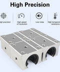 16mm SBR16UU Linear Bearing Pillow Block Open Box Slider Set For CNC Router Parts, 4-piece high precision aluminum housing