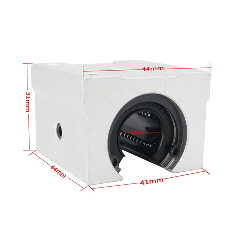 16mm SBR16UU Linear Bearing Pillow Block Open Box Slider Set CNC Router Parts 4 Piece High Precision Aluminum Housing