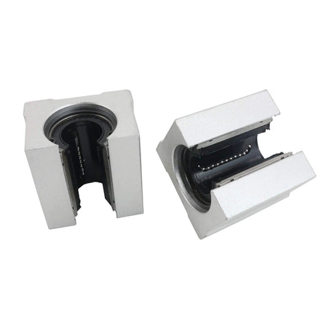 16mm SBR16UU Linear Bearing Pillow Block Open Box Slider Set For CNC Router Parts, high precision aluminum housing close-up