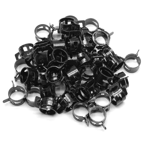 50Pcs 16mm Spring Band Hose Clamps Pack Five Eighth Inch Manganese Steel Hose Clips For Vacuum Water Fuel And Air Lines
