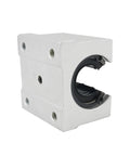 16mm SBR16UU Linear Bearing Pillow Block Open Box Slider Set for CNC Router Parts in aluminum housing front view