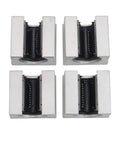 Set of 4 16mm SBR16UU Linear Bearing Pillow Blocks with aluminum housing for CNC routers, ideal for smooth glide and high precision