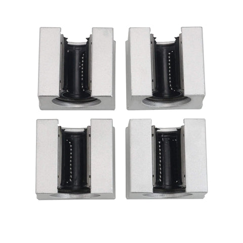 Set of 4 16mm SBR16UU Linear Bearing Pillow Blocks with aluminum housing for CNC routers, ideal for smooth glide and high precision