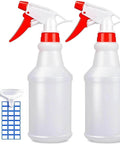 16oz Adjustable No Leak No Clog Spray Bottles 2 Pack BPA Free HDPE For Cleaning Solutions Plants