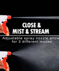Image showing adjustable spray nozzle modes of 16oz Adjustable No Leak No Clog Spray Bottles 2 Pack BPA Free HDPE For Cleaning Solutions Plants