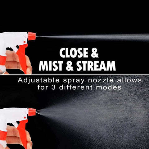 Image showing adjustable spray nozzle modes of 16oz Adjustable No Leak No Clog Spray Bottles 2 Pack BPA Free HDPE For Cleaning Solutions Plants